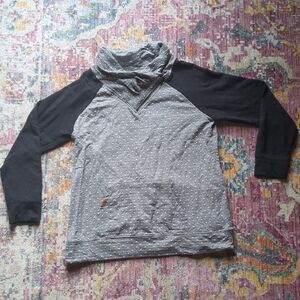 Maurices Gray Black Polka Dot Cowl Neck Sweatshirt Large